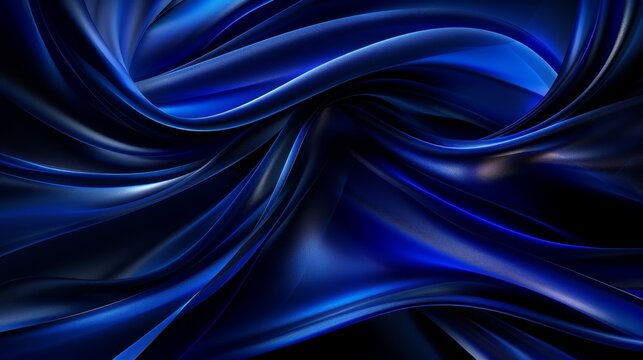   Blue and black background with wavy lines and curvaceous center ..Or, if using a more descriptive tone:..Image featuring a cal