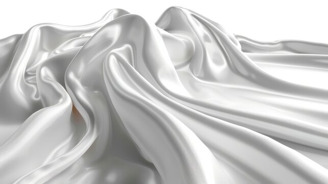   A close-up of smooth, white fabric The bottom of the image showcases an unwrinkled surface