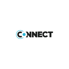 Connect logo concept. Connect typography. Modern and minimalist networking logo.