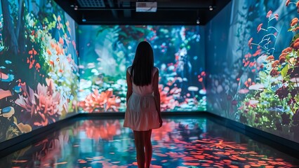 The fusion of technology and creativity: Digital art installations bring immersive museum experiences. Concept Immersive Experiences, Digital Art Installations, Museum Innovation