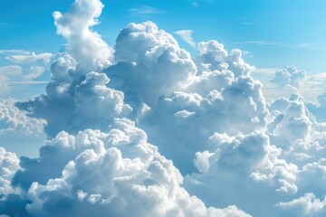 A plane flying through a sky filled with clouds. Suitable for aviation industry