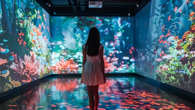 The fusion of technology and creativity: Digital art installations bring immersive museum experiences. Concept Immersive Experiences, Digital Art Installations, Museum Innovation