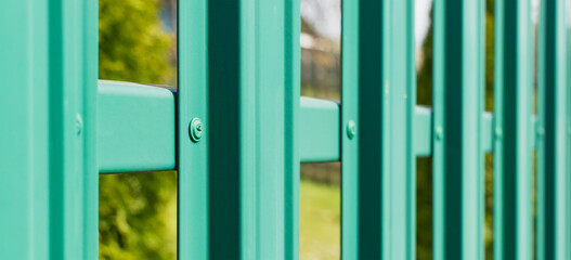 A metal profile fence on the site of the house