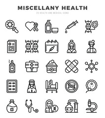 MISCELLANY HEALTH icon pack for your website. mobile. presentation. and logo design.