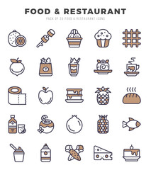 Food and Restaurant icons set. Vector illustration.