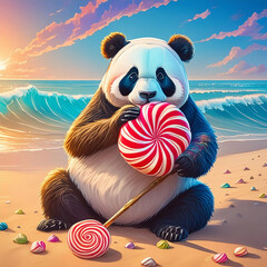 사탕들고있는 판다