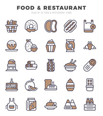 Food and Restaurant web icons in Two Color style.
