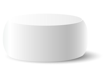one white chubby podium single short size and on transparent background