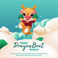 Dragon Boat Festival greetings design template