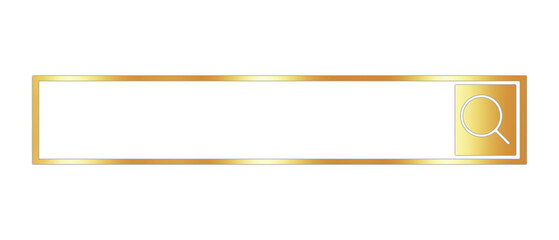 Glossy Bronze Search Bar Isolated on White. Can be used as a Text Frame. 