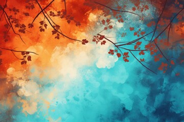 abstract background with colors of September: Rust, bright blue, for late summer or early autumn awareness days, weeks or months. 