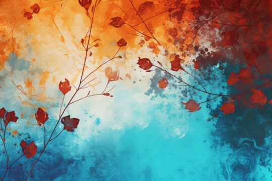 abstract background with colors of September: Rust, bright blue, for late summer or early autumn awareness days, weeks or months. 