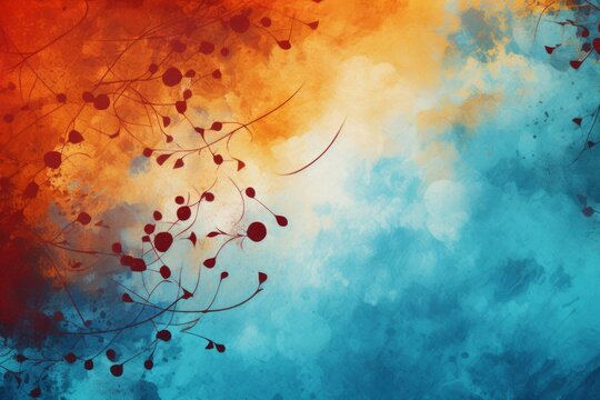 abstract background with colors of September: Rust, bright blue, for late summer or early autumn awareness days, weeks or months. 