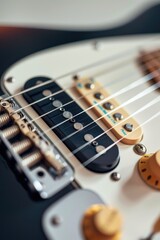 Detailed close up of an electric guitar. Perfect for music-related projects
