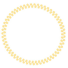 flower and leaf frames with embroidery patterns isolated on a transparent png background