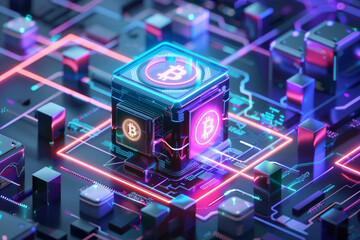 Digital asset vault ultra secure with holographic interfaces and cryptocurrency symbols glowing 