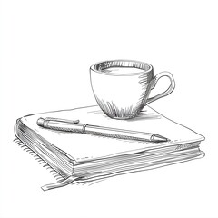 cup of coffee and newspaper Generative AI