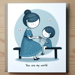 mother and child, mother day greeting card, happy mothers day, aesthetic card, moment with mother, book cover 