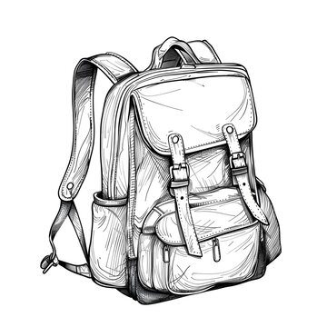 recommend clip art: Back to school backpack vector illustration drawn sketch engraving illustration
                    