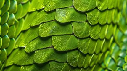 Bright green snake scales are the bright skin color of this reptile