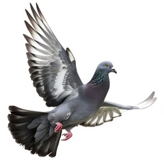 Image of pigeon flying isolated on white background., , .

