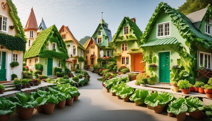 houses in the city garden in the park house in the forest house in the mountains banana plantation in the desert