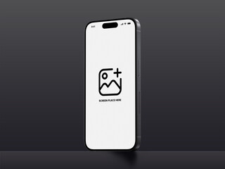 I phone mockup with some vector illustration in the background and in the mobile phone 