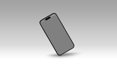phone with screen isolated on white and black , background illustrated with white and grey gradient
