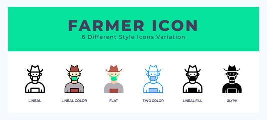 Naklejka premium Farmer vector icons designed. icon symbol set.