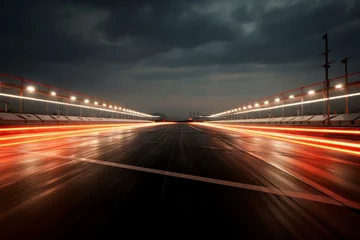 Gordijnen Action-packed Car race track. Circuit line. Generate Ai © juliars