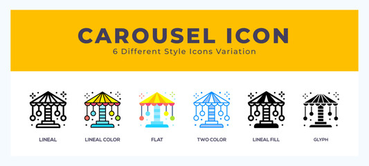 Carousel icons set. Different style of icons simple vector illustration.