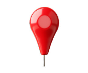 Smooth red map marker isolated on transparent background