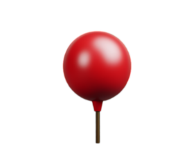 Smooth red map marker isolated on transparent background