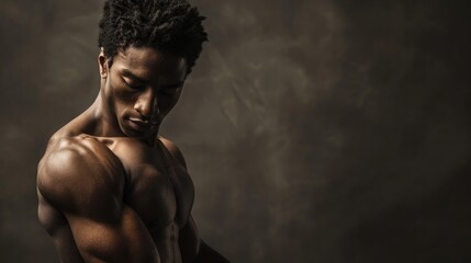 Portrait of an African American ballet dancer in a professional studio