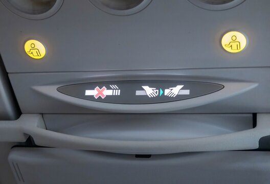 Aircraft seat belt warning light