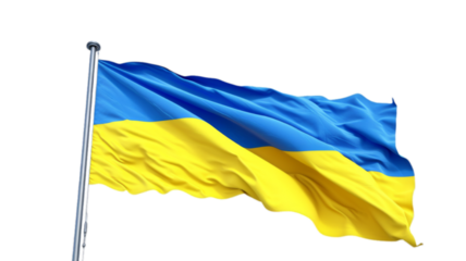 Ukraine flag isolated on transparent background