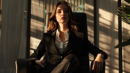 Fototapeta premium A woman sitting with her eyes closed, perfect for relaxation concept