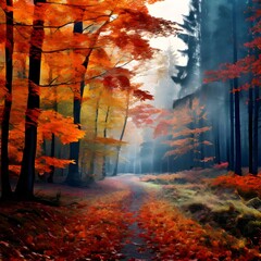  color autumn forest 