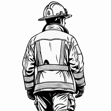 Bombero de espaldas