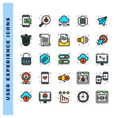 25 User Experience Lineal Color icon pack. vector illustration.
