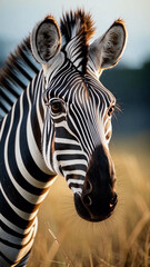 Naklejka premium zebra eating grass