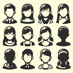 Set of people avatars