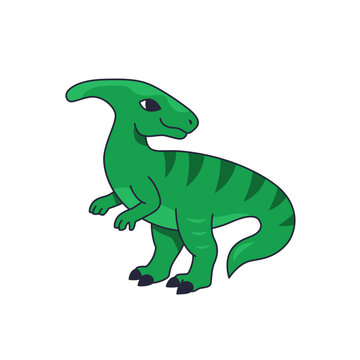 recommend clip art: Parasaurolophus, cute dinosaur vector illustration in cartoon style