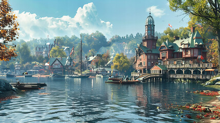 Fototapeta premium Iconic Amsterdam Canal, Traditional Dutch Architecture and Boats, Quintessential European Scene