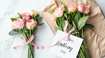 Beautiful flowers and greeting card for Mothers Day 
