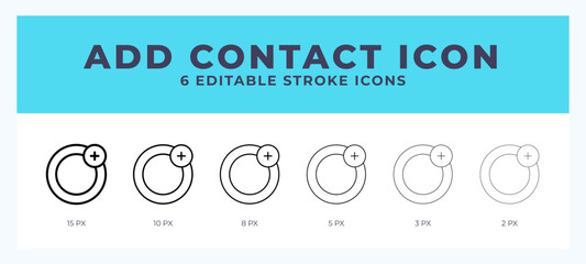 Add contact line icon symbol. Logo. Icon vector illustration with editable stroke.