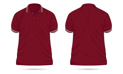 Modern polo shirt mockup front and back view