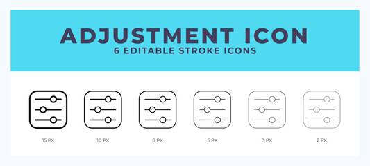 Adjustment line icon. Vector icon symbol. Logo illustration. Editable line icon.