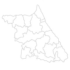 gangwon map, administrative map of the South Korean province of Gangwon-do