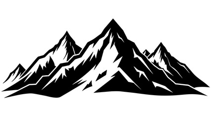 Mountains peaks landscape silhouette vector illustration on a white background 
